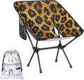 Honeybaby Folding Camping Chair Animal Print Leopard Camping Chairs Lightweight Portable Chair Outdoor Foldable Chairs for Camping Travel Picnic Beach Hiking