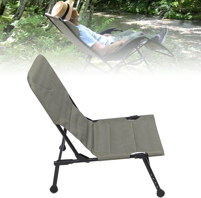 Alomejor Fishing Folding Chair High Strength Steel Frame Camping Folding Chair ABS Non Slip Feet for Outdoor Adventures