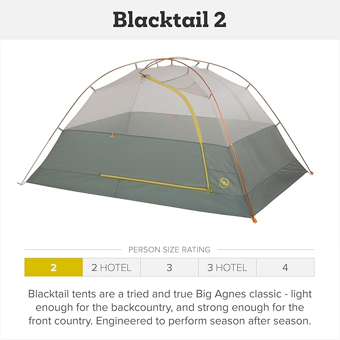 Big Agnes Blacktail &amp Blacktail Hotel Tent - Backpacking Tent for Camping 3 Season Ultralight Waterproof