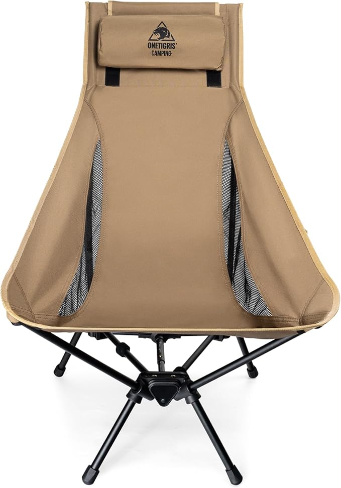 ONETIGRIS Tigerblade High Back Camping Chair with Pillow Design Comfortable Widened Seat Folding Chair