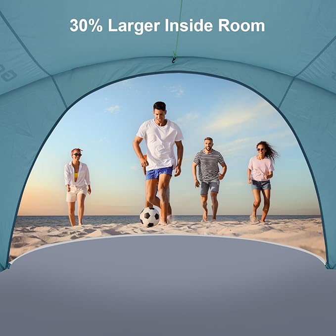 Gorich Beach Tent Sun Shelter with UPF50+ UV Protection for 1-2/3/4-5/6-7 Person Lightweight &amp Portable Beach Shade Canopy with 2 Zippered Doors Easy Setup Family Beach Umbrella