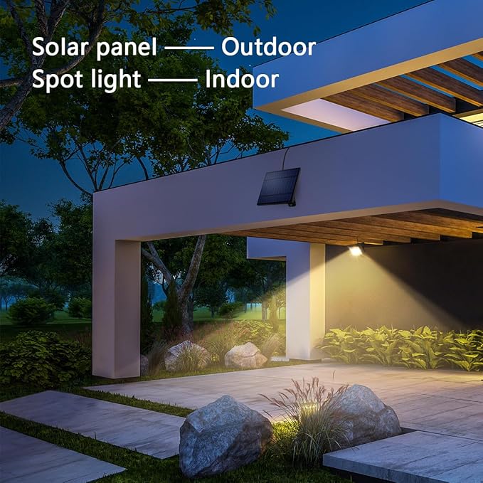 Solar Lights Outdoor Dusk to Dawn 4400mAh Solar Flood Lights Waterproof LED 3000K Spot Light for Yard Street Porch Outside Landscape Lighting Warm White