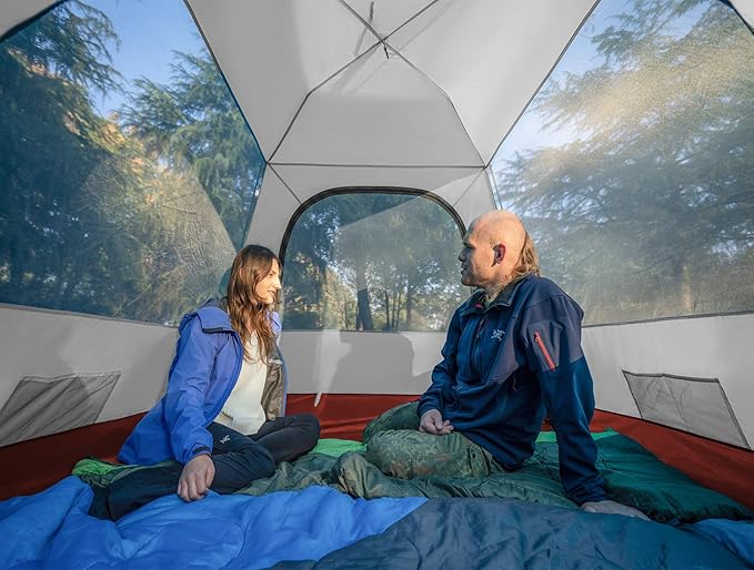 KAZOO Camping Tents 3 Person Waterproof Instant Tents 3 People Cabin Tent Easy Setup with Sun Shade Automatic Aluminum Pole