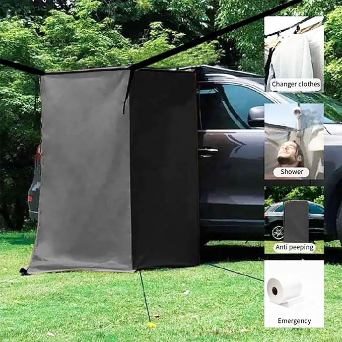 Side Shower Tent – Vehicle Mounted Privacy Awning Portable Suspended Changing Shelter | Weather Shielded Outdoor Enclosure for Camping Boat Trailer Truck Tailgate Use