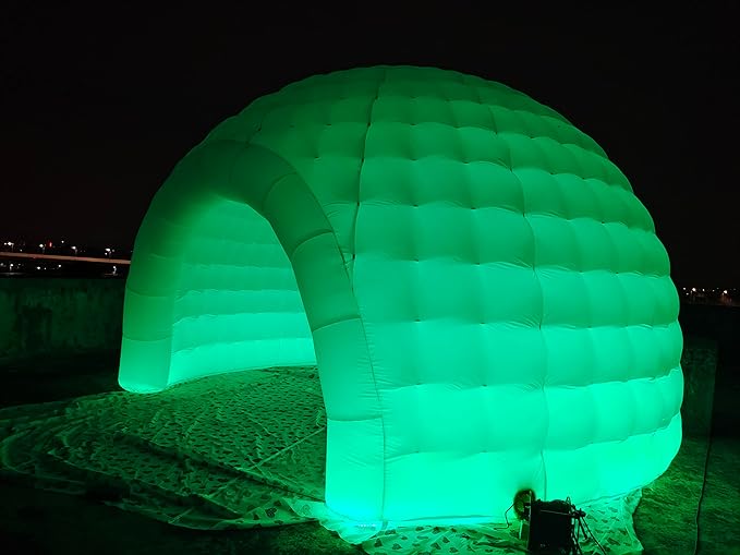 Portable Inflatable Igloo Dome Tent Inflatable Marquee Canopy Shelter with Air Blower&ampLED Light for Exhibition Camping Party Event