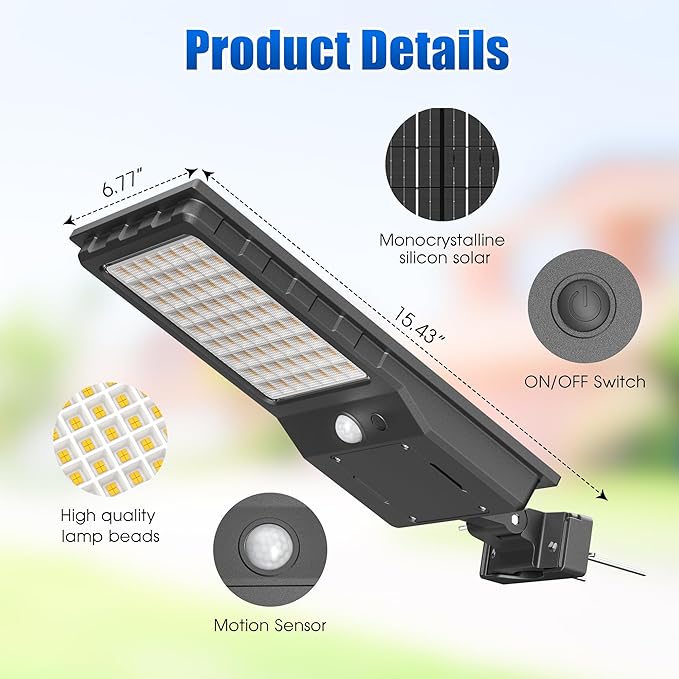 Outdoor Solar Wall LED Street Lights - 6500K Solar Outside Dusk to Dawn IP65 Waterproof Lights Solar Powered with Motion Sensor and Remote Control for Wall Porch Barn Patio Garage-2 Pack
