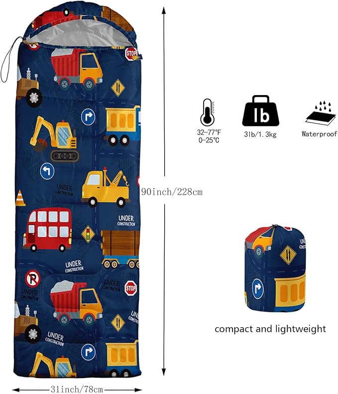 QOOMO Camping Sleeping Bags3 Season Warm &amp Cool WeatherLightweightWaterproof Sleeping Bags for Adults &amp KidsTravelingand OutdoorsCamping Gear Equipment
