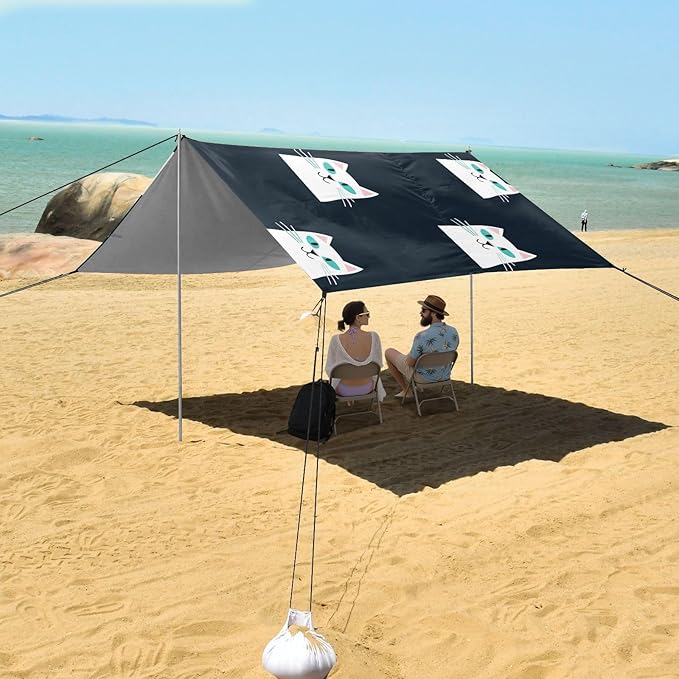 Cute CatCamping Sun Shelters 9.2 x 10.5 FT Beach Canopy Tent Sun Shade with Carrying Bag for Camping Trips Fishing Backyard Fun or Picnics 21341660