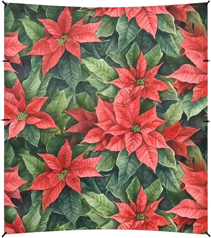 Poinsettia Christmas FlowerCamping Sun Shelters 9.2 x 10.5 FT Beach Canopy Tent Sun Shade with Carrying Bag for Camping Trips Fishing Backyard Fun or Picnics 21341262
