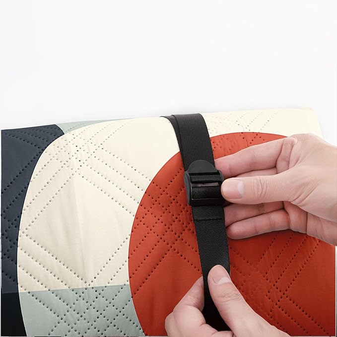 Outdoor Picnic Blanket Portable Ultrasonic Waterproof Picnic Geometry Cartoon Printed Camping Beach Mat for Sand and Wet Grass Hiking (Geometry L