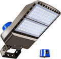 200W LED Parking Lot Light 28000LM Bright Dusk to Dawn FloodLights Outdoor with Trunnion Wall Yoke Mount 5500K Commercial 85-277V IP65 Waterproof Shoebox Barn Lighting for YardGarage