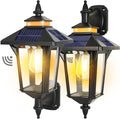 2 Pack Solar Wall Lantern Lights Outdoor with 3 Lighting Modes Motion Sensor Wall Sconce Dusk to Dawn LED Exterior Front Porch Lights Fixtures Wall Mount Waterproof for Garage House Doorway Yard
