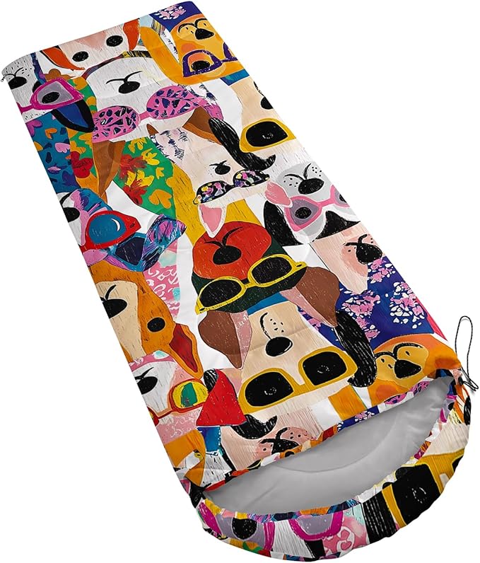 AILONEN Cartoon Camping Sleeping Bag for Boys Girls AdultsLightweight &amp Waterproof3 Season Warm &amp Cold WeatherPortablePrinted Sleeping BagTravelingCampingHiking