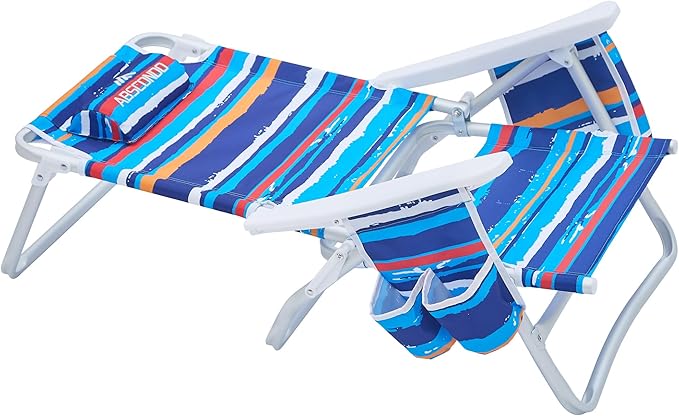 Beach Chair Beach Chairs for Adults 2 Pack Outdoor Folding Beach Chairs for Adults Supports up to 350lbs with 5 Positions Towel bar Cooler Pouch Storage Pouch.