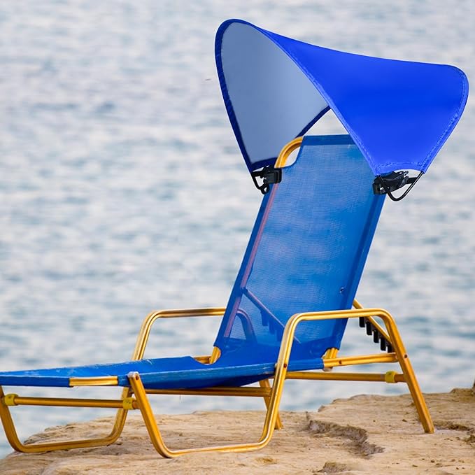 Beach Chair Canopy Foldable Chair Umbrella Sun Shade Attachment for Beach Camping Fishing Lounge Tanning Zero Gravity Chair