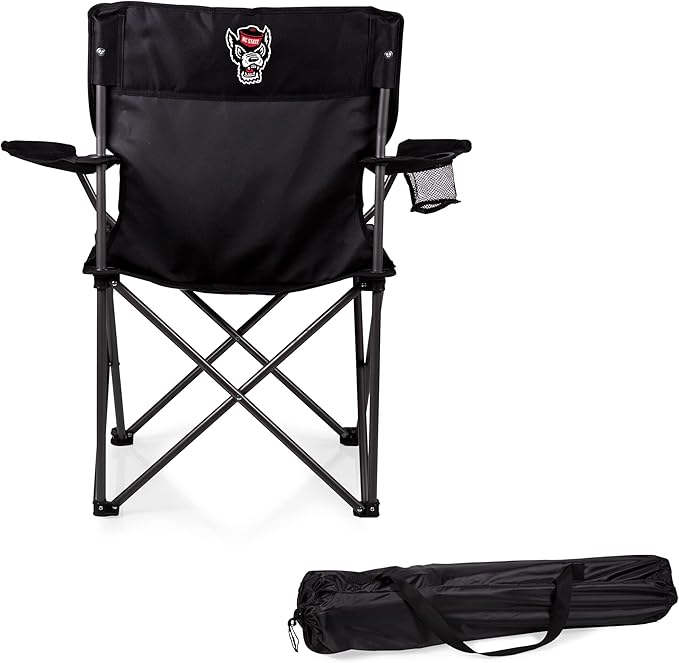 Picnic TIME NCAA PTZ Camp Chair Picnic Chair Beach Chair with Carrying Bag (Black)