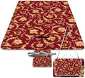 Flower Maroon Gold Floral Classy Burgundy Antique Waterproof Outdoor Picnic Blanket Sandproof Beach Mat for Camping Hiking Grass Travelling