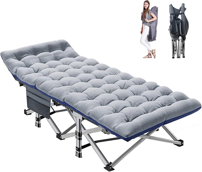Barbella Folding Camping Cot Folding Cot Camping Cots for Adults Portable Sleeping Cot with Mattress Foldable Outdoor Bed Camp Cots Guest Bed with Carry Bag for Home Office &amp Outdoor Use
