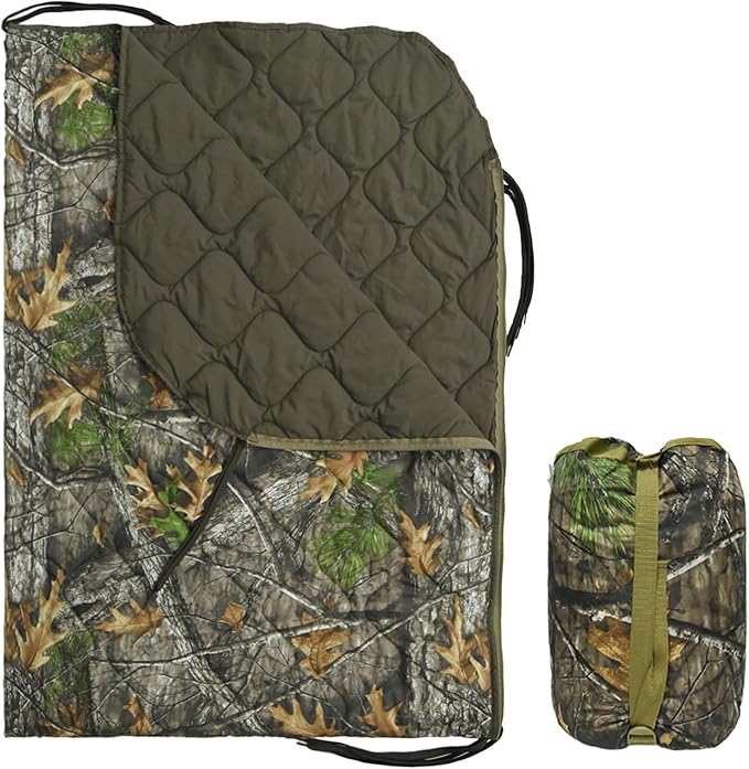 LOOGU Camo Blanket Waterproof Insulation Poncho Liner for Outdoor Camping Hiking Hunting Survival Backpacking Picnicking