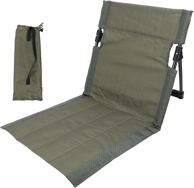 TOPINCN Camping Chair Portable Folding Recliner with Adjustable Backrest Lightweight Oxford Fabric for Outdoor Beach Camping Fishing (OD Green)