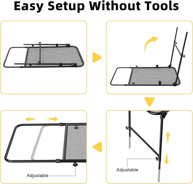Tire Camping Table Car Wheel Car Table Foldable Heavy Duty Travel Tables for Car Camping Picnic BBQ &amp Outdoor Cooking (26 x 19 in) Black 26-40 * 19 * 15–32in (Adjustable)