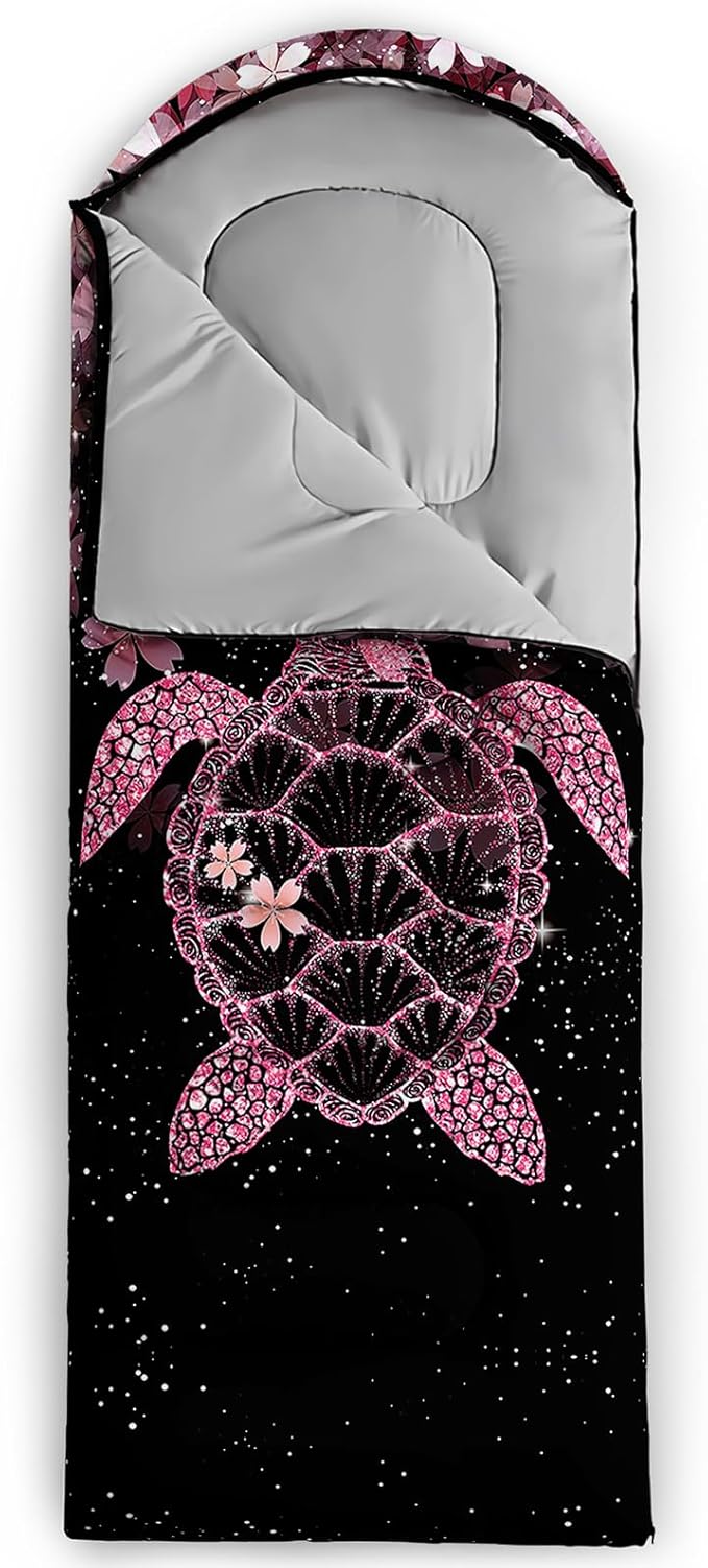 QOOMO Axolotl Cute Camping Sleeping Bags3 Season Warm &amp Cool WeatherLightweightWaterproof Sleeping Bags for Adults &amp KidsTravelingand Outdoors