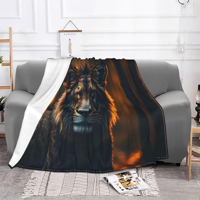 King of The Forest Soft Fleece Blanket 60 * 50 inch Soft Sofa Blanket Suitable for Sofa Camping Travel Night Cover Blanket