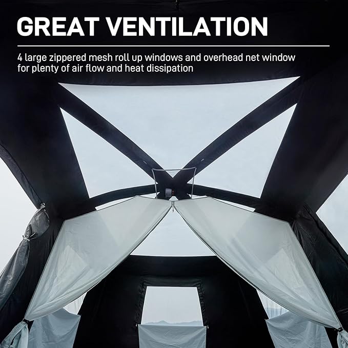 EVER ADVANCED 10 Person Camping Blackout Design Tent Multi Room Tent for Family Large Tents with Rainfly and Carry Bag 2 Doors Water-Resistant 14ft x 10ft x 84in