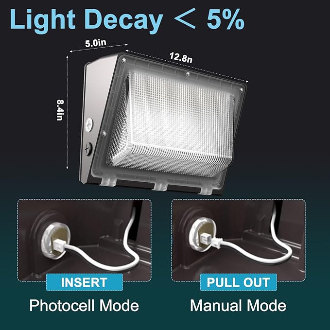 Lightdot 6Pack 200W LED Wall Pack Lights 100-277v Dusk to Dawn Photocell | 30000Lm(150Lm/W) 5000K IP65 Outdoor Flood Lighting for YardWarehouseFactoryBuildingGarage ETL(Height:15~30ft)