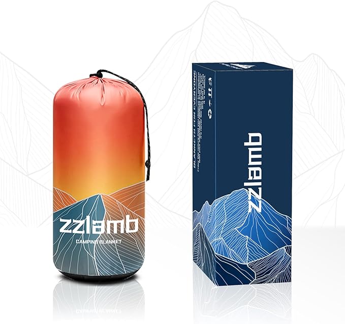 zzlamb Camping Blanket for Cold WeatherOutdoor Puffy Blanket Portable Down AlternativeWindproof Warm Cloak with SnapsCozy Quilt Backpacking Picnic RV Travel Plane Car Hammock Beach Climbing