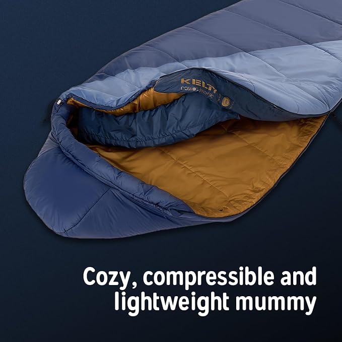 Kelty Cosmic Synthetic Fill 20 Degree Backpacking Sleeping Bag – Compression Straps Stuff Sack Included