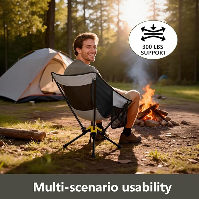 ADSMART Portable Camping Chair Lightweight Folding Chair for Camping - Outdoor Chair Supports 300 Lbs - Camp Chair Outdoor Adventures