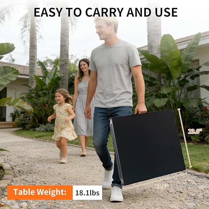 6FT x 2FT Folding Camping Table with Aluminum Alloy Legs Adjustable Height Portable Outdoor Picnic Table for Camping Travel Parties Kids Crafts and Market Vendor Use