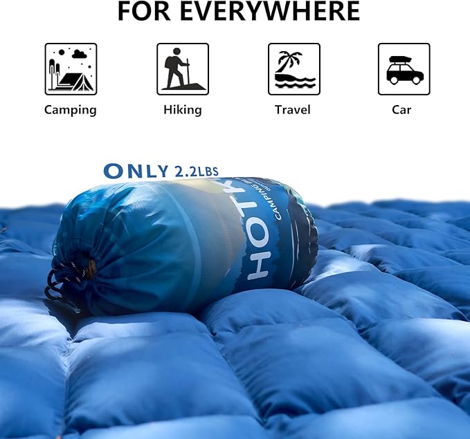 Down Camping BlanketWarm Puffy Lightweight Down Camp Blanket Outdoor Travel Quilt for SleepStadium Hiking 700 Fill Power Water Resistant