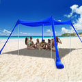 COMMOUDS Beach Tent Sun Shelter - UPF50+ Pop Up Beach Canopy with Sandbags &amp Sand Shovel &amp Windproof Poles Portable Sun Shade for Beach Camping Picnics Backyard