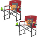 TIMBER RIDGE Aluminum Oversized Camping Chair Lightweight Portable Directors Chair with Side Table Detachable Side Pocket for Outdoor Camping Lawn Picnic Support 400lbs Red 2 Pack