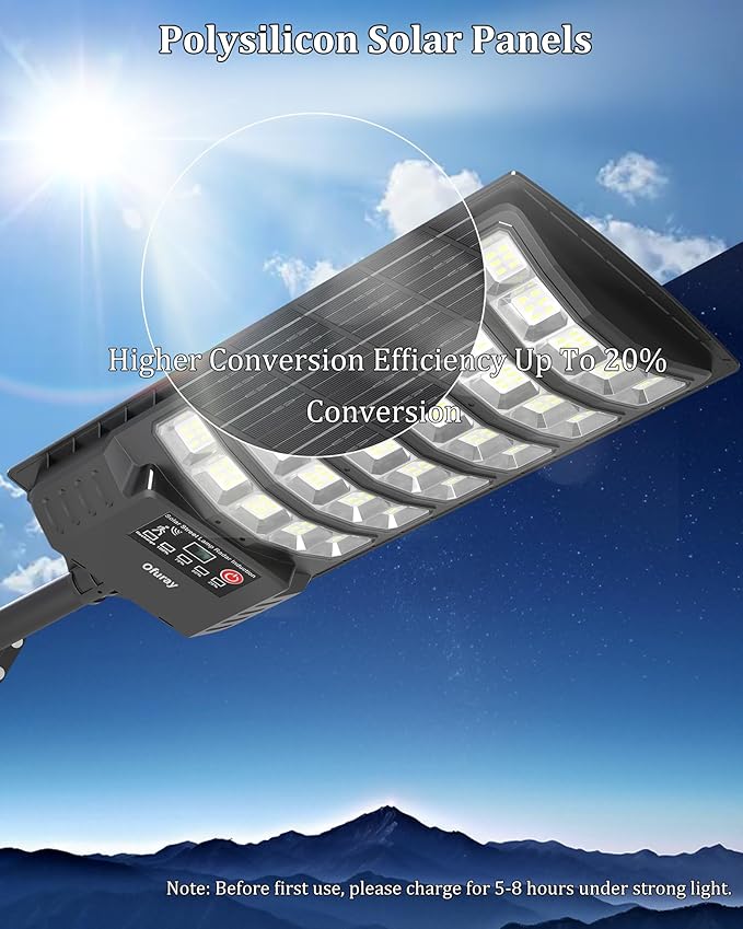 Ofuray Solar Flood Lights Outdoor5AH High Power Solar Security Parking Lot Lights Dusk to Dawn with Motion Sensor Light 5 Modes7000k Daylight with Remote Control for WallBackyardOutside OZL-1Pack