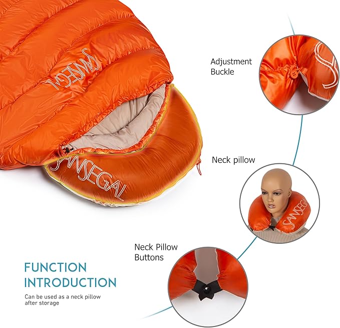 Down Sleeping Bag Ultralight Mummy Backpacking Sleeping Bags for Adults Camping Hiking Outdoor with 600 Fill Power Duck Down