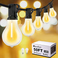 Outdoor String Lights 50FT LED String Lights for Outside with 27 A39 Waterproof Edison Bulbs (2 Spare) Patio Lights Outside Hanging for BistroBalconyPorchYardGardenBlack Cord