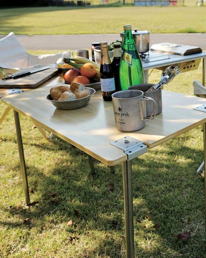 Snow Peak IGT Bamboo Table Regular CK-116TR Designed in Japan Made of Laminated Bamboo for Iron Grill Table Kitchen Lifetime Product Guarantee