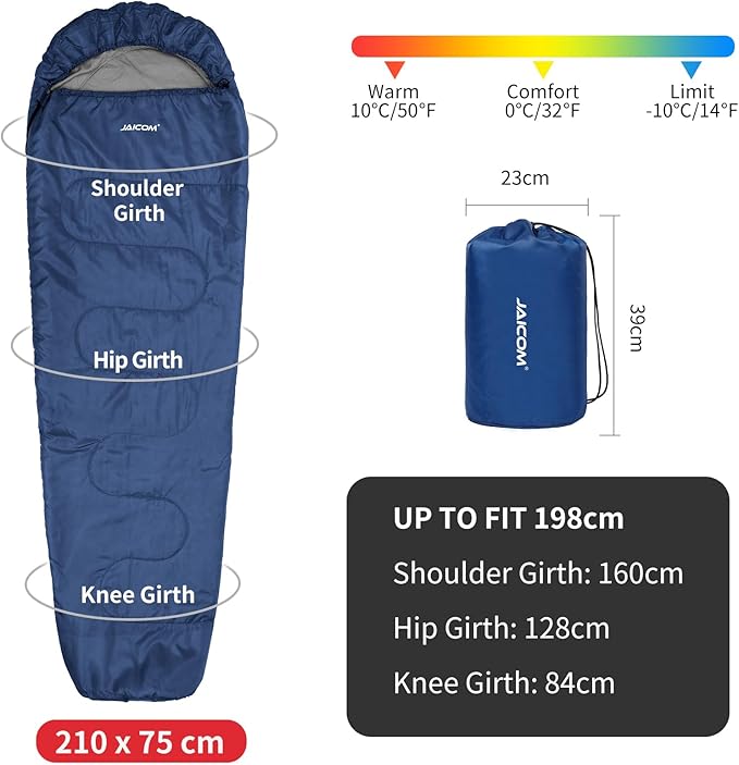 Cold Weather Mummy Sleeping Bag 15°F Extreme 3-4 Season Sleeping Bag for Adults - 0 Degree Winter Sleeping Bag Machine Washable for Hiking Backpacking &amp Outdoor Activities