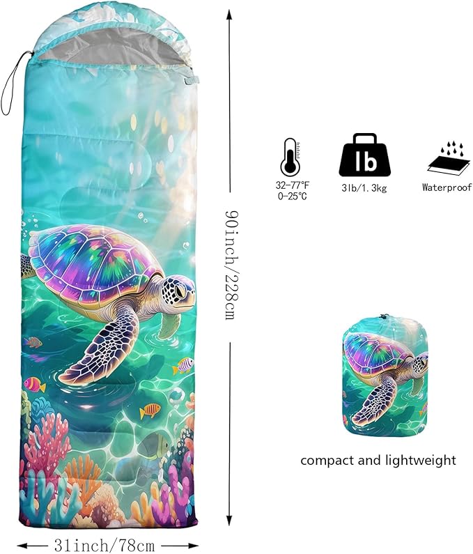 AILONEN Pink Flamingo Sleeping Bag for Kids GirlsWarm and Cool WeatherLightweightWaterproof BackpackingTropical Flamingo Theme Palm Leaves Sleeping Bag for Camping