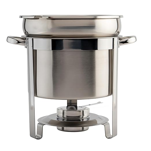 Winco 211 Stainless Steel Marmite Soup Chafer 11qt Round W/ Cover &amp Fram