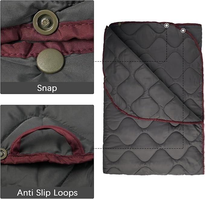 LOOGU Camo Blanket Waterproof Insulation Poncho Liner for Outdoor Camping Hiking Hunting Survival Backpacking Picnicking
