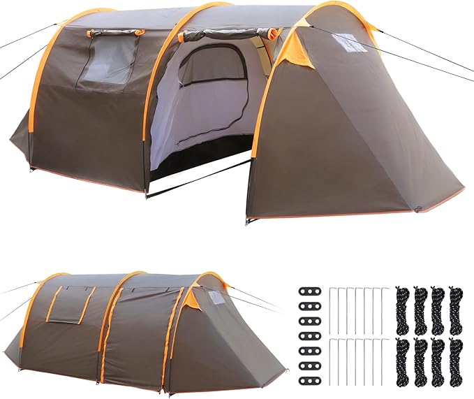 Oxford 2-Person Waterproof Bikepacking Tent with Mesh Windows Lightweight Shelter Windproof Rainproof for Camping Hiking Cycling