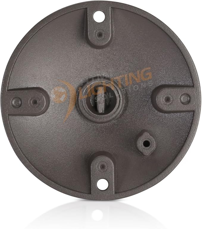 HTM LIGHTING SOLUTIONS 4 in. Round Weatherproof Electrical Junction Box Cover with 1/2 in. NPT Thread Outlet for Indoor/Outdoor Use – Landscape Accessories – Bronze (4-Pack)