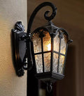 YUBOLE Waterproof Wall Sconce Outdoor Wall Lights with Hammered Glass for House Porch Garden Patio Gararge Hallway Matte Black