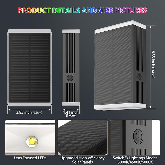 Solar Lights Outdoor8 Lighting Modes Dusk to Dawn Lighting Wall Sconce IP67 Waterproof Up and Down Solar Wall Light Front Door Light for House Garage Porch DoorwayFence (8 Pack)