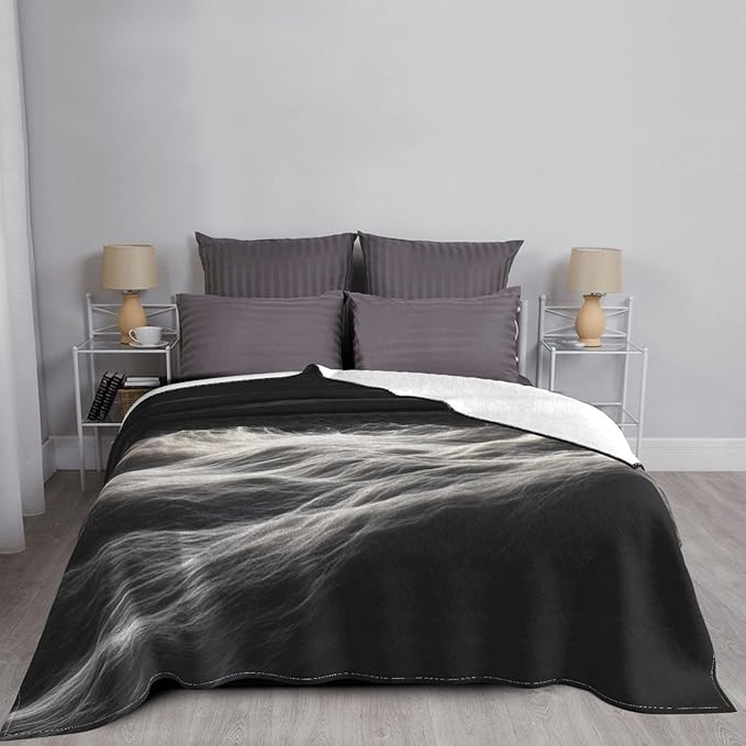 Interstellar Ripple Soft Fleece Blanket 60 * 50 inch Soft Sofa Blanket Suitable for Sofa Camping Travel Night Cover Blanket