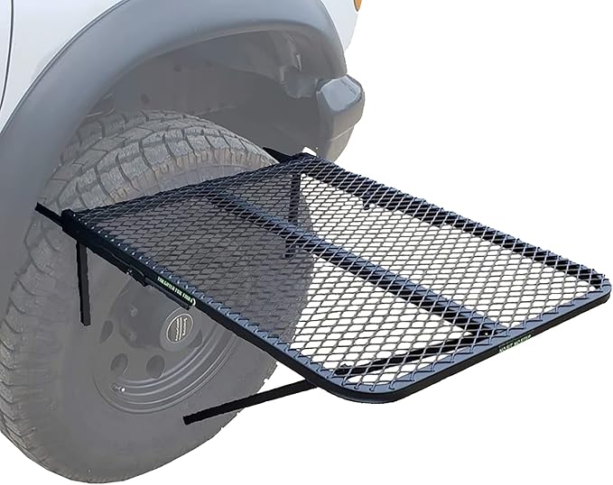 Tire Table Large Aluminum Camping Table for Camp Travel Tailgating Overlanding and Outdoor Work | Installs within Seconds | Stable and Leveled | 33.5 x 28 x 1.5